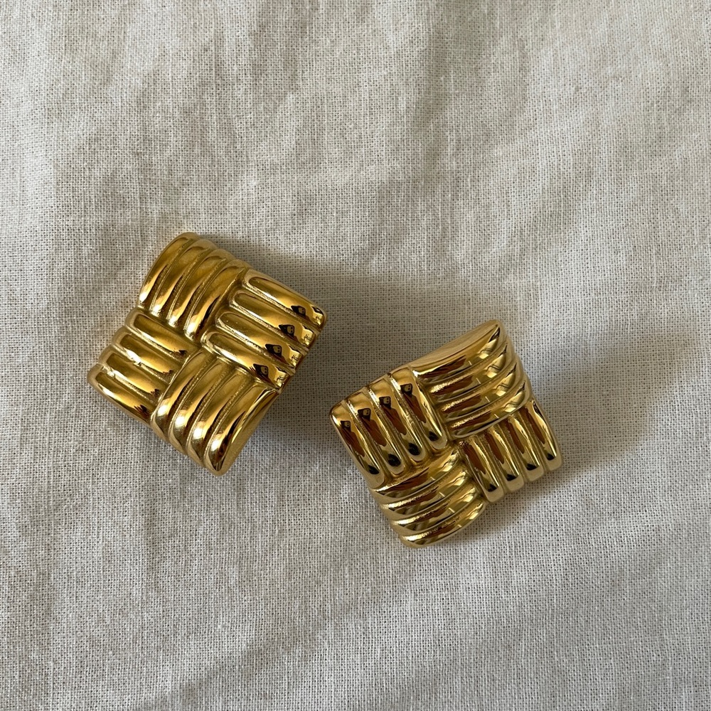 SQUARE EARRINGS IN GOLD from REVOLVE